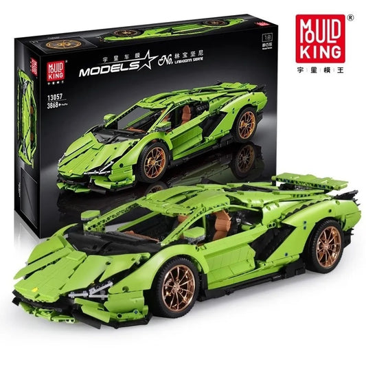 Mould King 13057S Lamborghini Sian Green with 3868 pieces