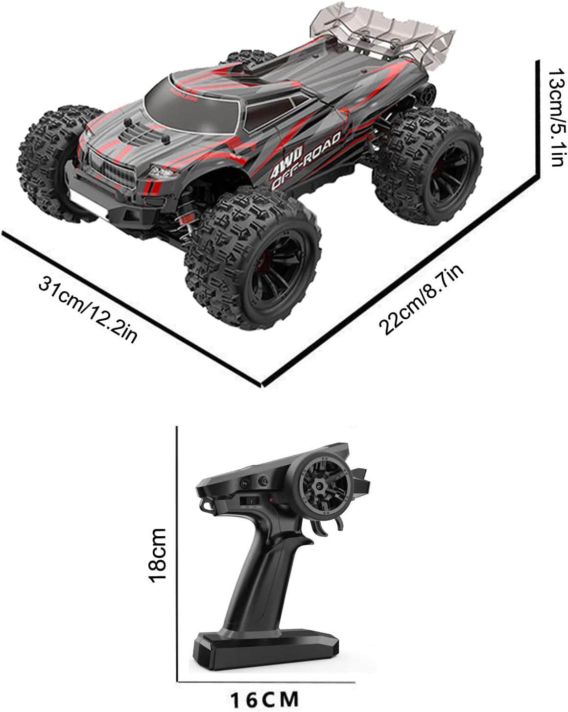 Hyper Go MJX 16210 RC Truck, 1/16 Brushless Off-Road 45km/h, 4WD