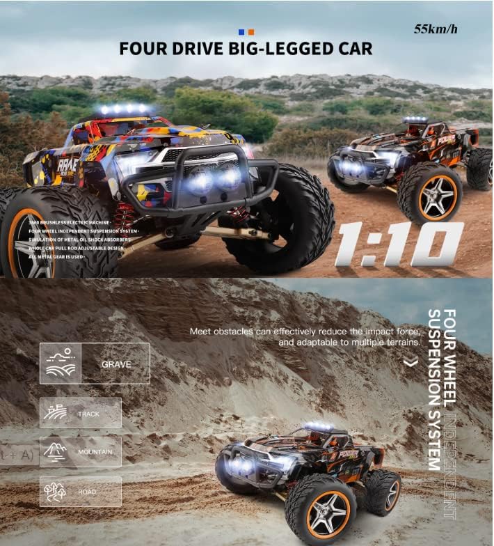 Wltoys 104016 1/10 2.4G 4WD 55KM/H Brushless High Speed RC Car Vehicle