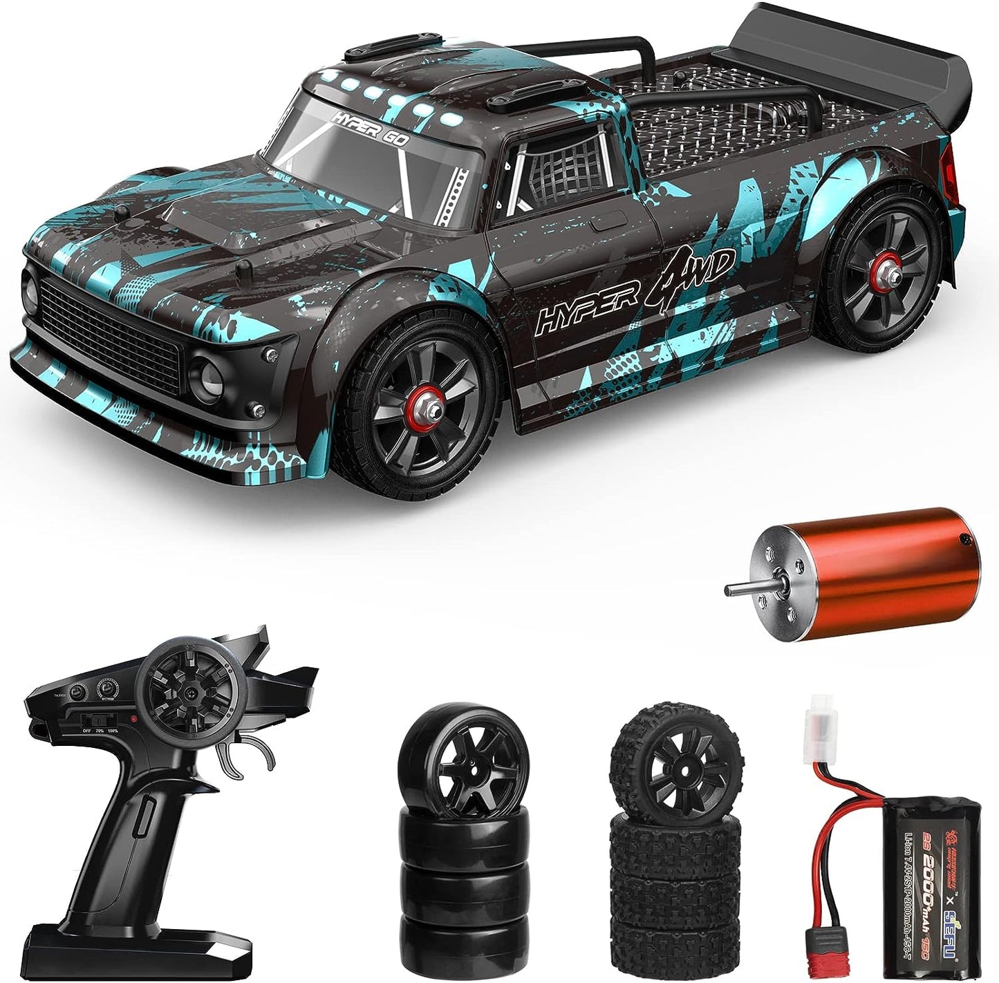 Hyper Go MJX 14301 RC Truck, 1/14 High Speed Drift Truck 42km/h, 4WD