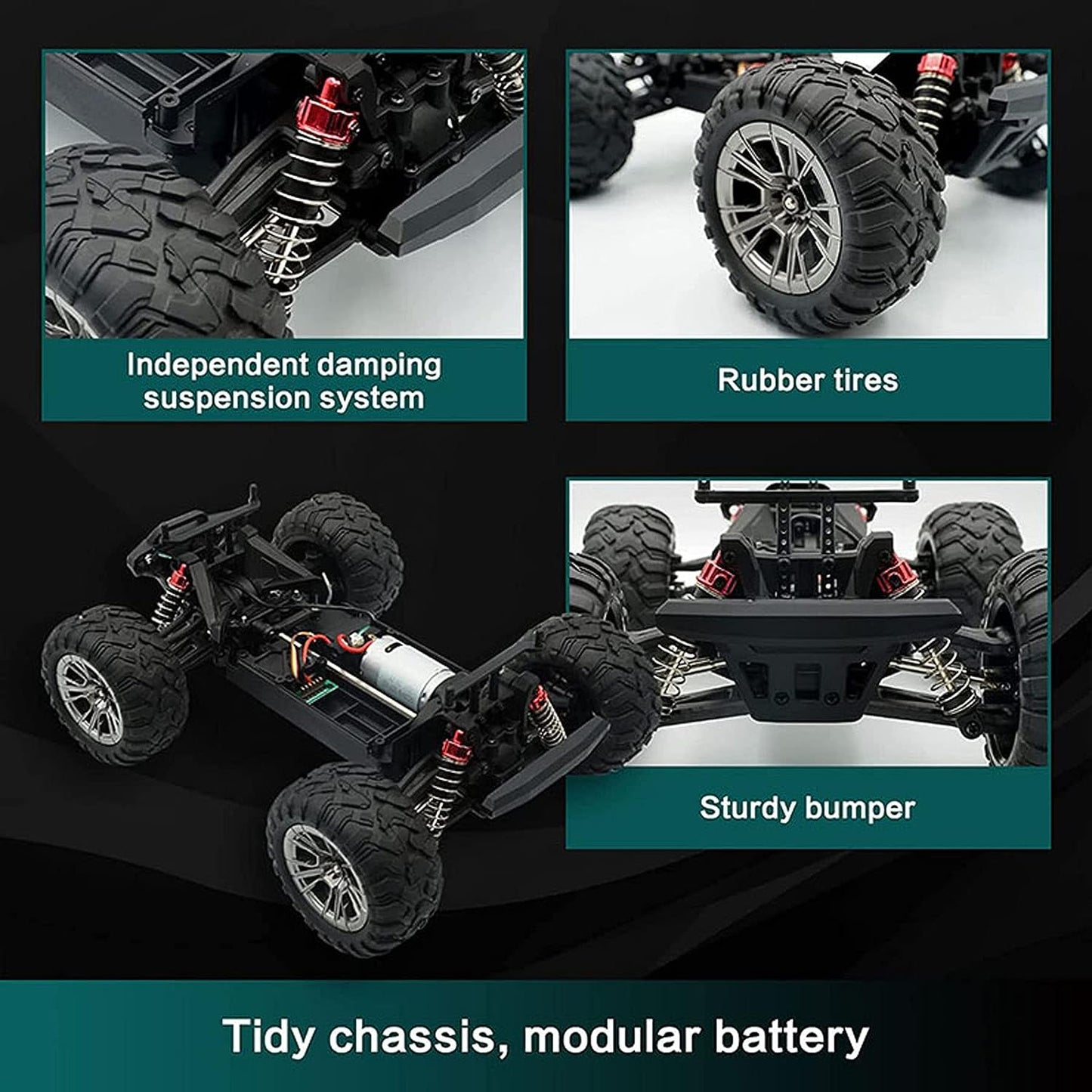 N416 4X4 Off-Road RC Monster Truck, 22MPH - 1/16 (Green)