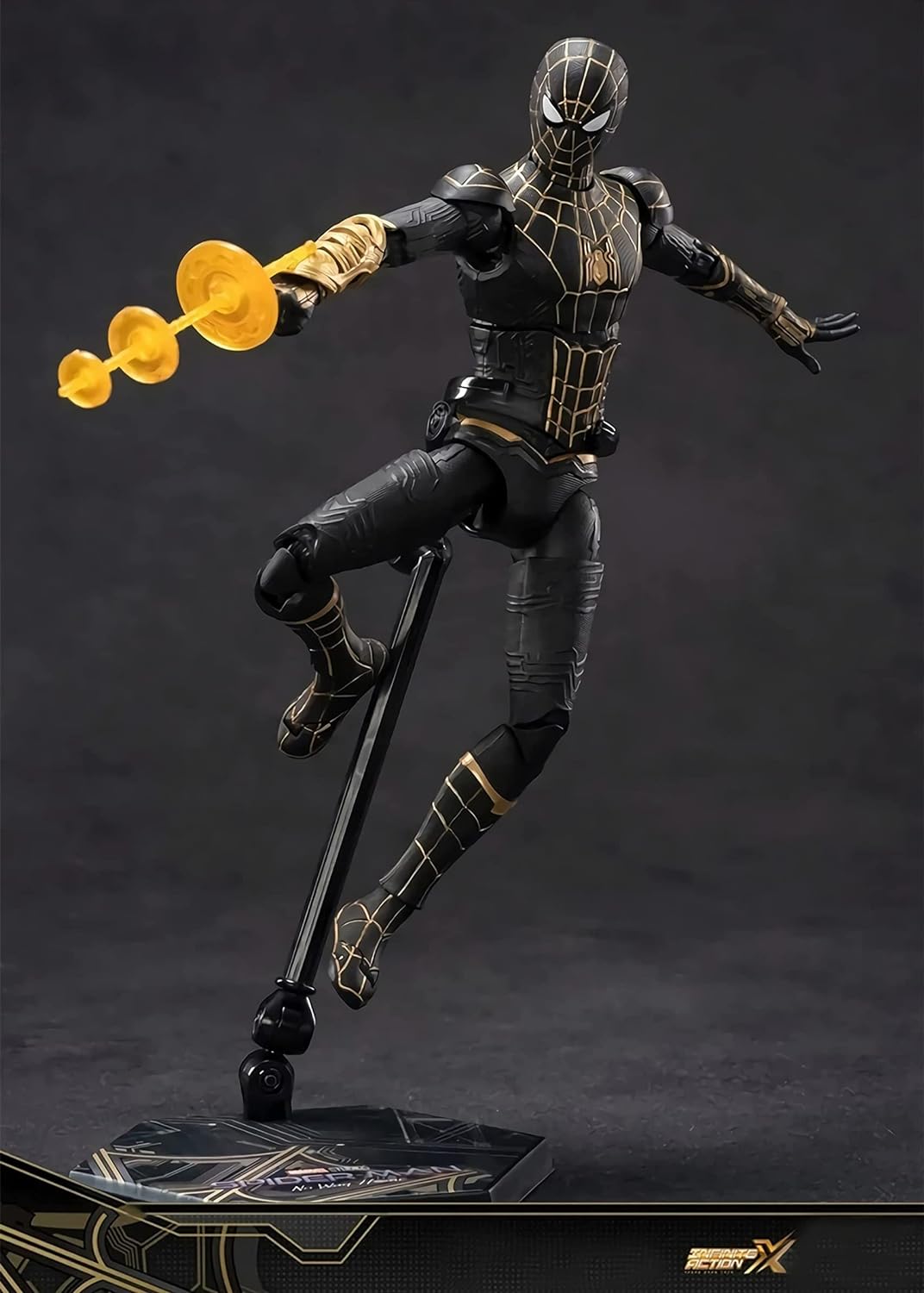 Marvel Spiderman Black & Gold Suit Collectible Action Figure