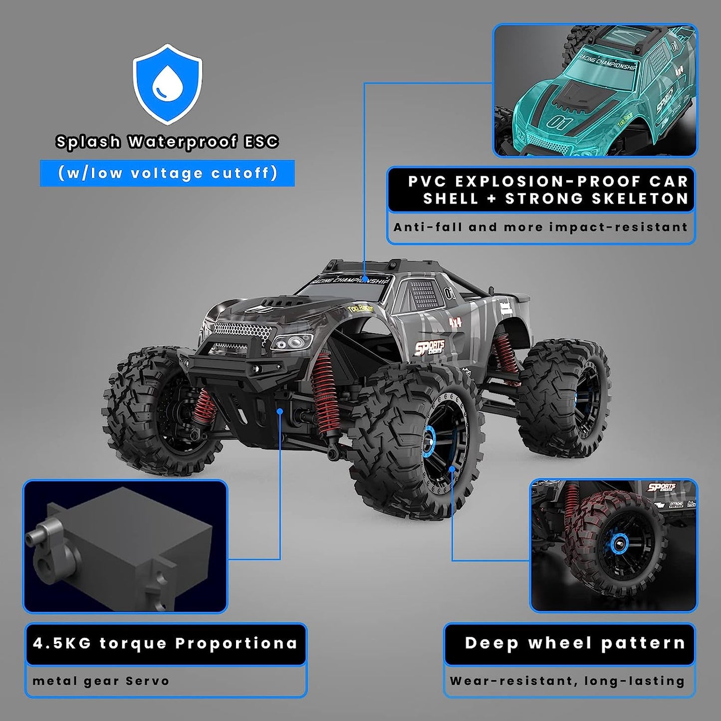 RC Car KFPLAN KF10 RTR 1/10 2.4G 4WD 45km/h Off-Road Climbing Truck Speed Glory