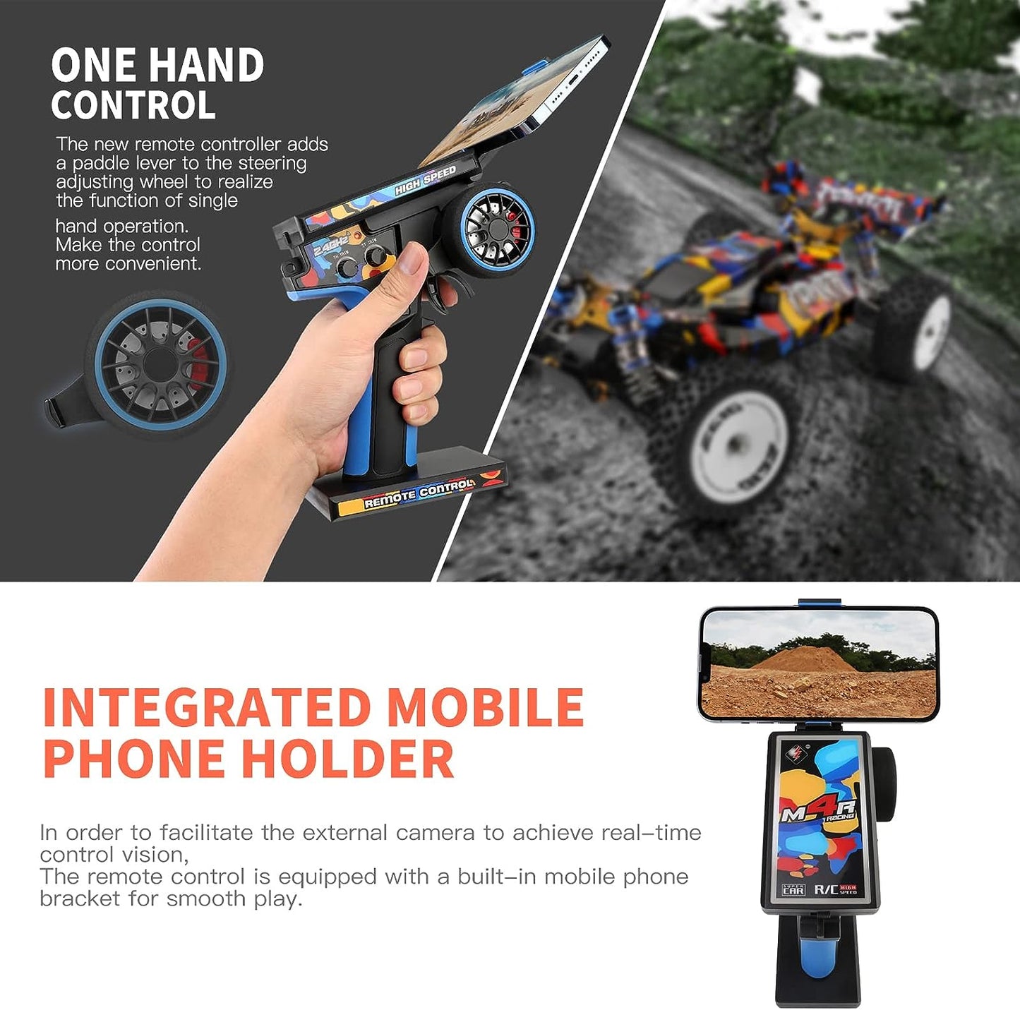 WLtoys 124007 1/12 RC Car 2.4GHz 75KM/H High Speed Off Road 4WD Trucks