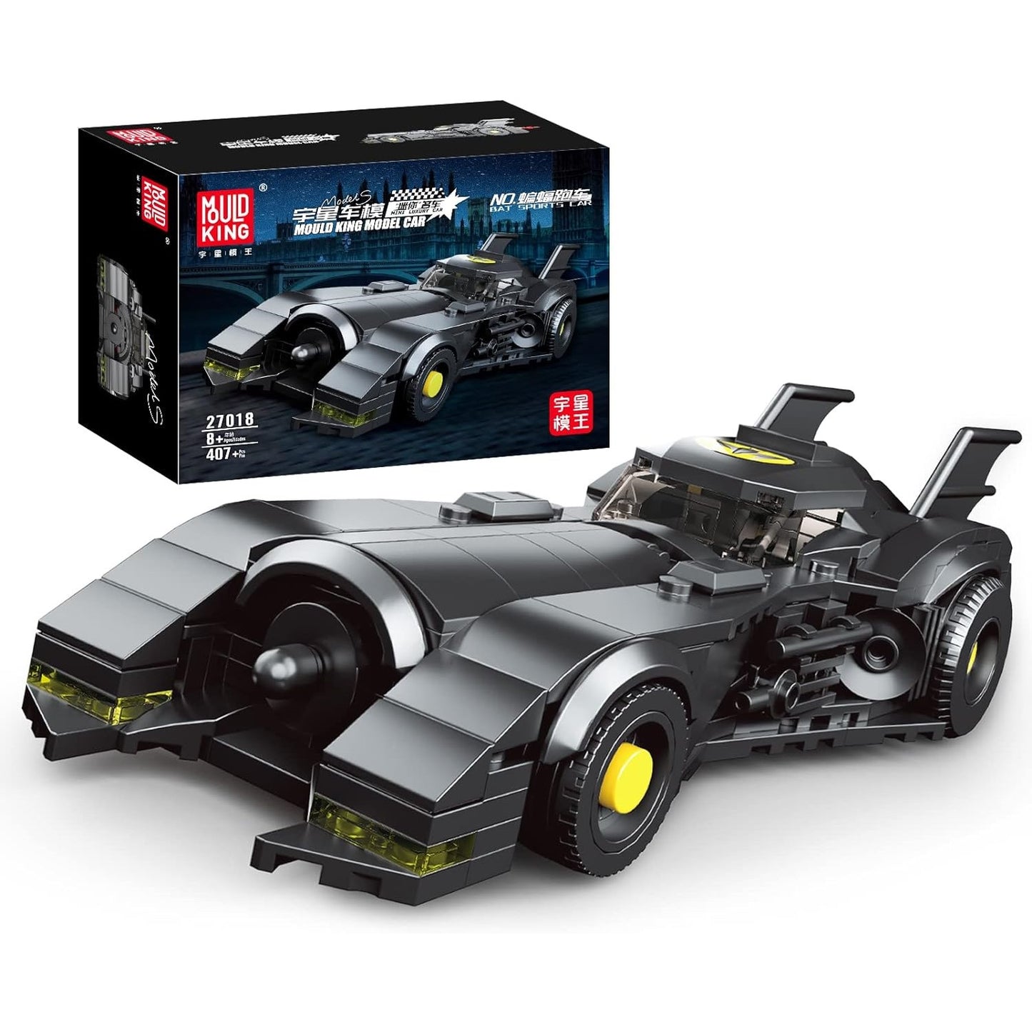 Mould King 27018 Bat Sports Car with 407 pieces