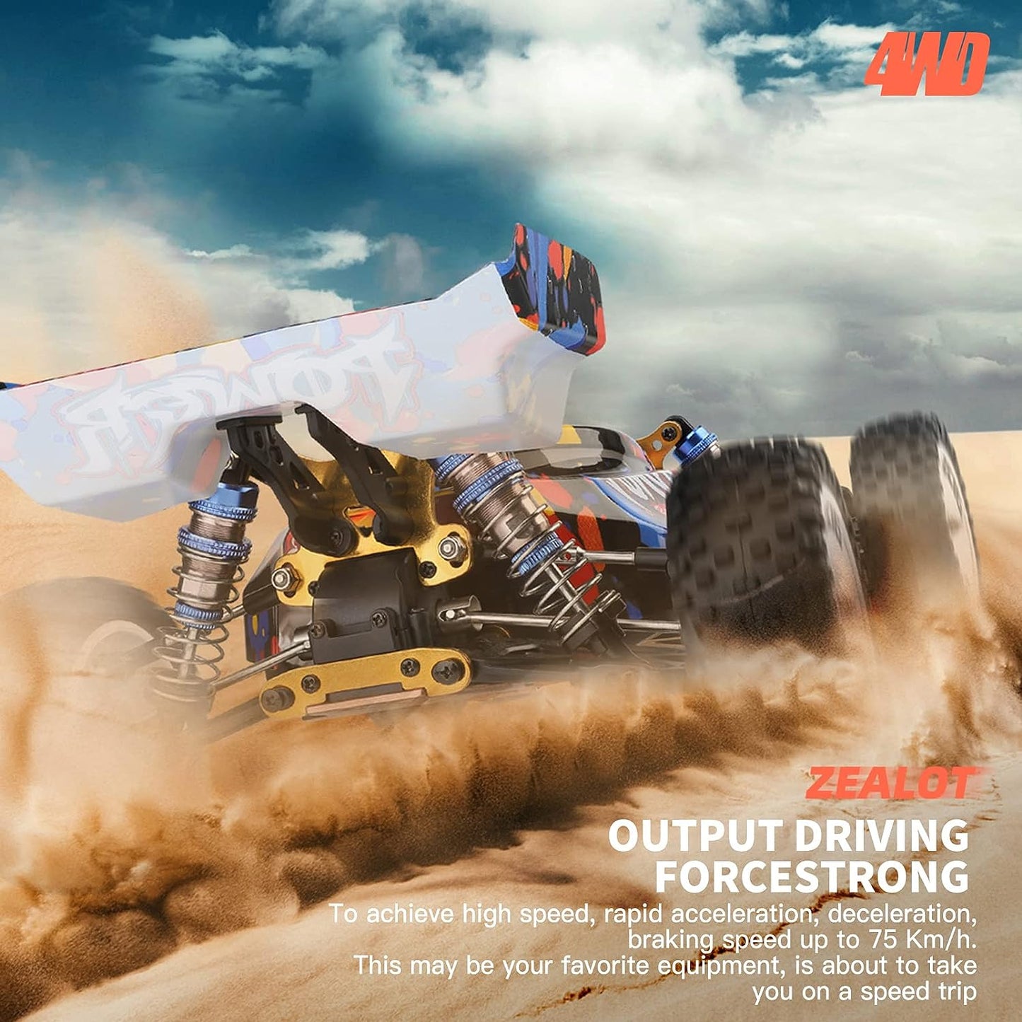 WLtoys 124007 1/12 RC Car 2.4GHz 75KM/H High Speed Off Road 4WD Trucks