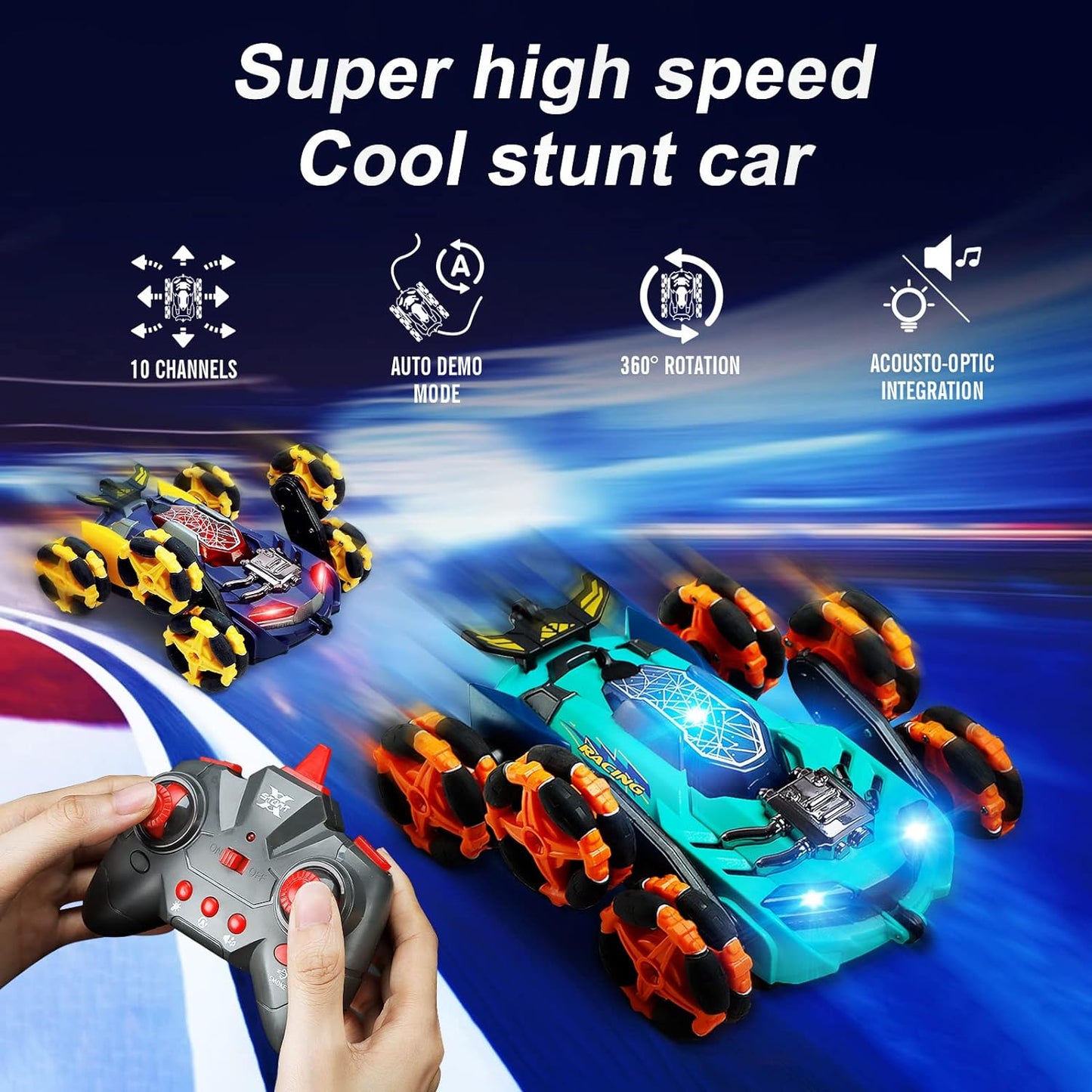 HOSHI 1612 Stunt Car Drift Deformation 1/24 Scale Mini Car 2.4GHZ Six- Wheels 360 Flip