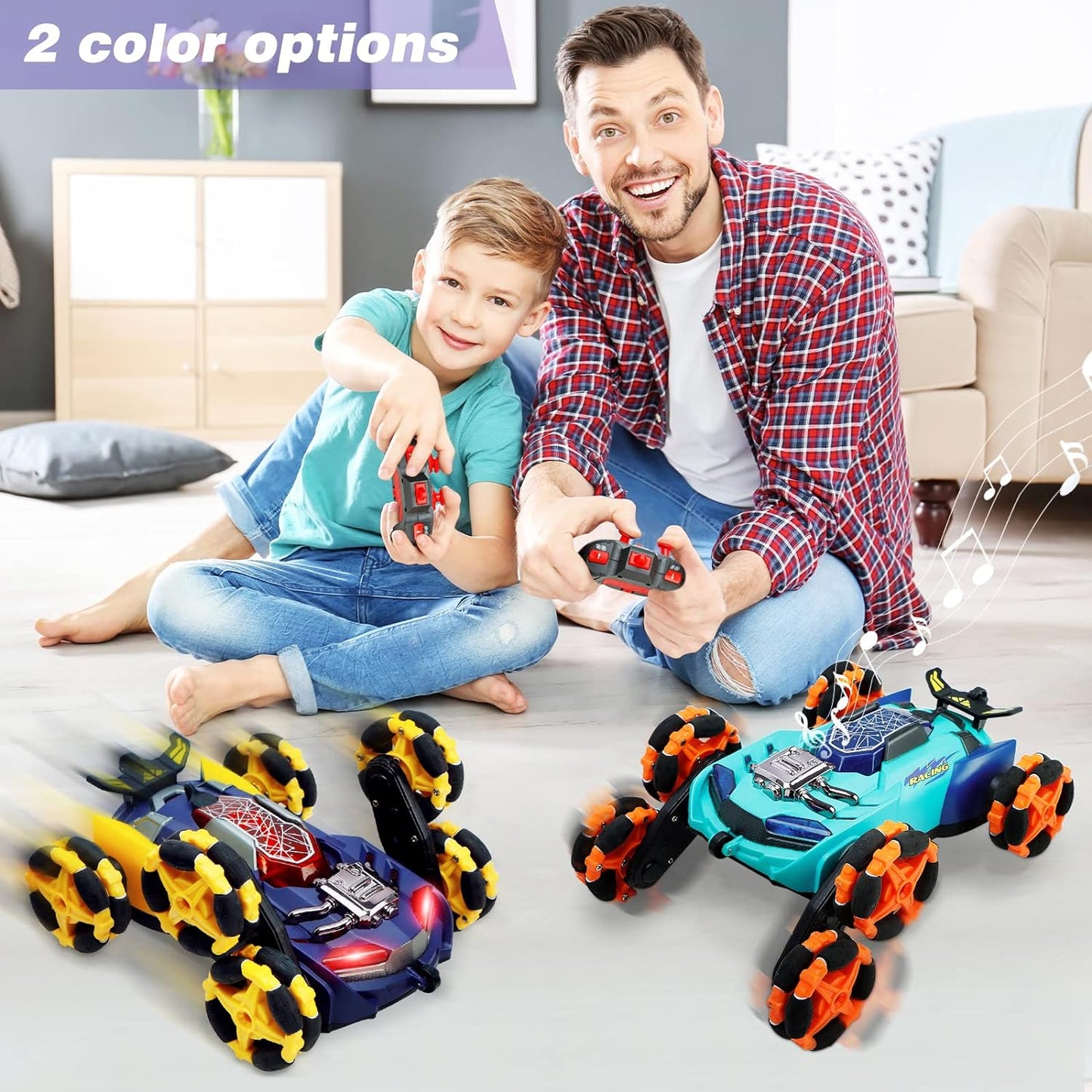 HOSHI 1612 Stunt Car Drift Deformation 1/24 Scale Mini Car 2.4GHZ Six- Wheels 360 Flip