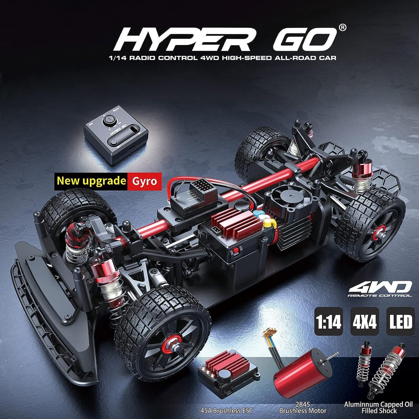 Hyper Go MJX 14302 RC Truck, 1/14 High Speed Drift Truck 42km/h, 4WD