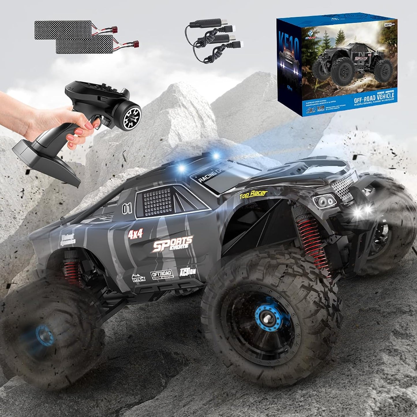 RC Car KFPLAN KF10 RTR 1/10 2.4G 4WD 45km/h Off-Road Climbing Truck Speed Glory