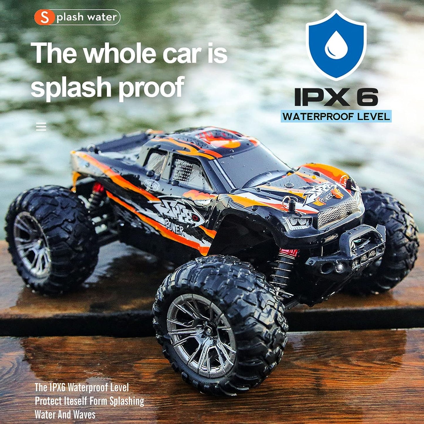 N416 4X4 Off-Road RC Monster Truck, 22MPH - 1/16 (Orange)