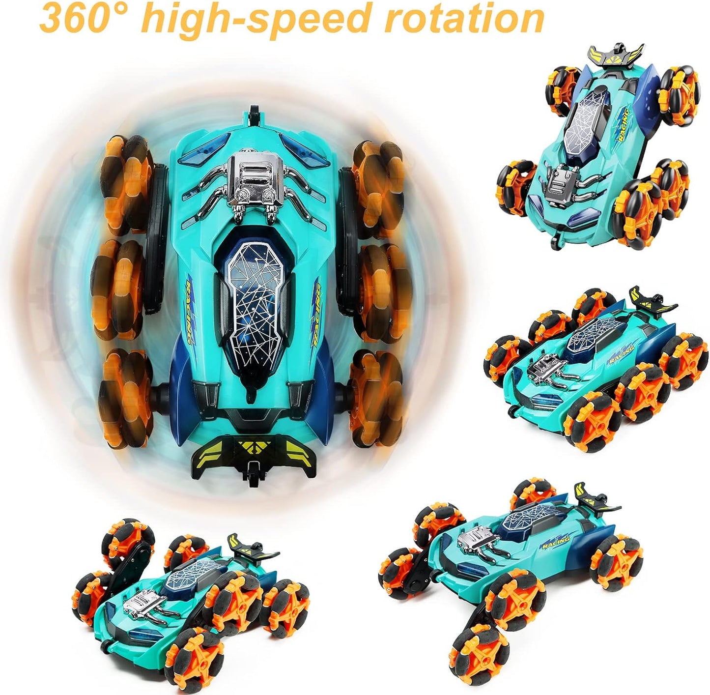 HOSHI 1612 Stunt Car Drift Deformation 1/24 Scale Mini Car 2.4GHZ Six- Wheels 360 Flip