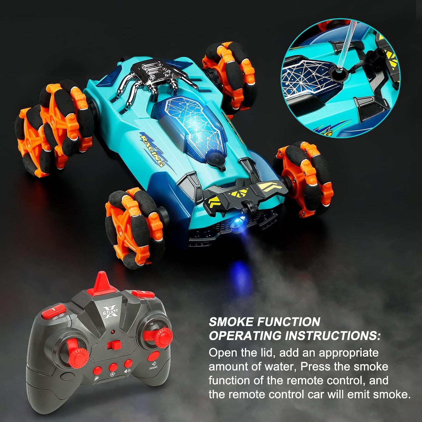HOSHI 1612 Stunt Car Drift Deformation 1/24 Scale Mini Car 2.4GHZ Six- Wheels 360 Flip