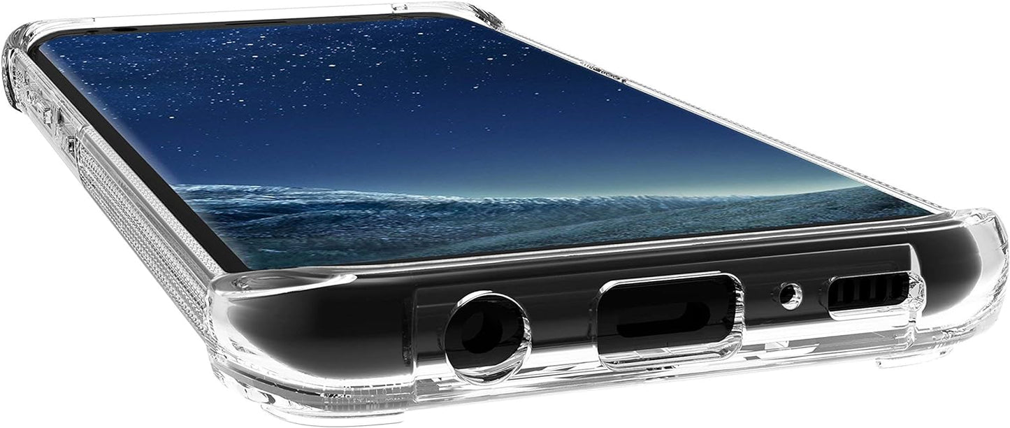 Scooch Wingman | Kickstand Case for Samsung Galaxy S8+ Shockproof Protective Cover (Clear)