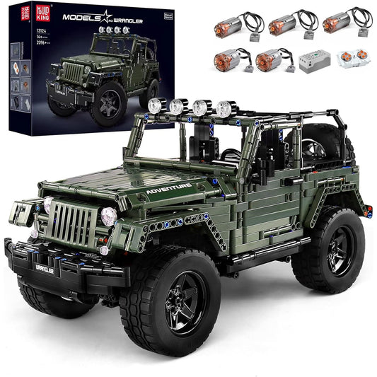 Mould King 13124D Jeep Wrangler Rubicon RC Car with 2078 pieces