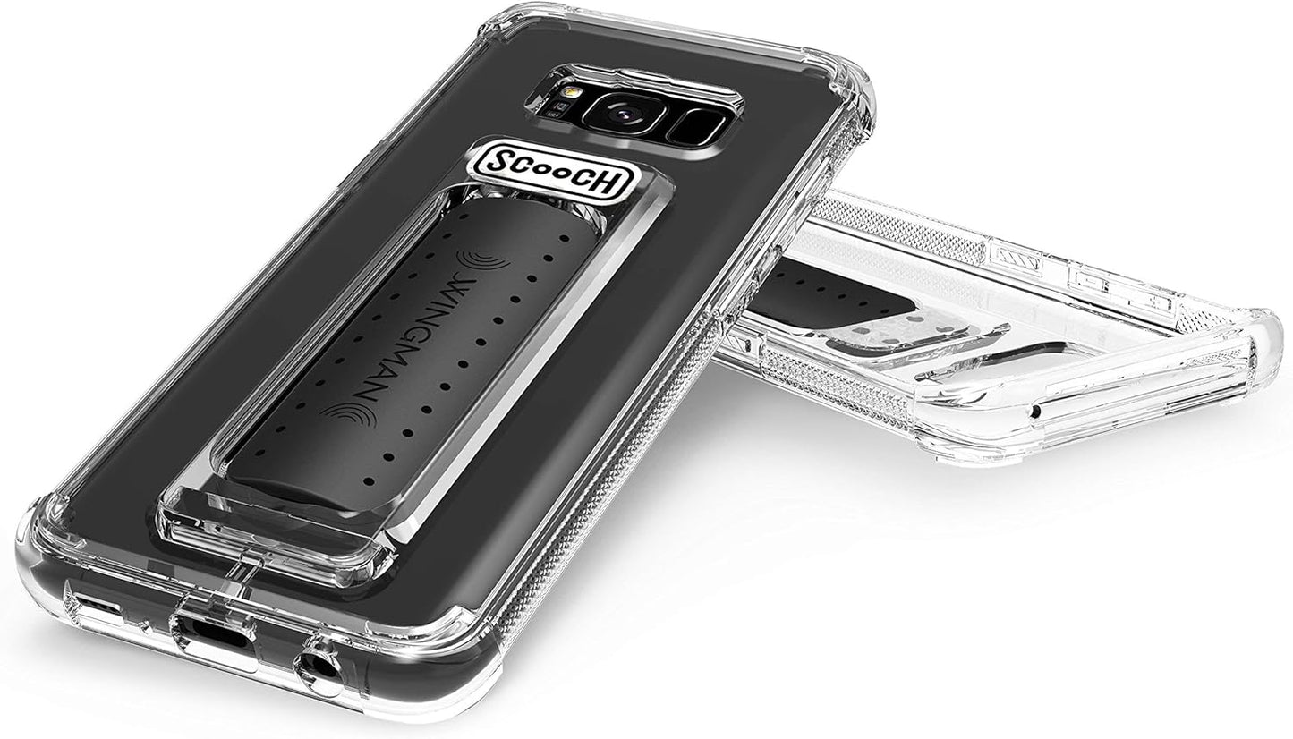 Scooch Wingman | Kickstand Case for Samsung Galaxy S8+ Shockproof Protective Cover (Clear)