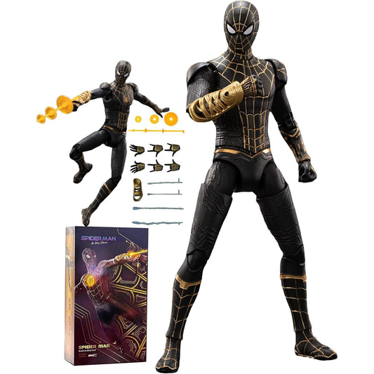 Marvel Spiderman Black & Gold Suit Collectible Action Figure
