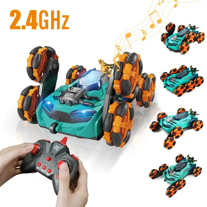 HOSHI 1612 Stunt Car Drift Deformation 1/24 Scale Mini Car 2.4GHZ Six- Wheels 360 Flip
