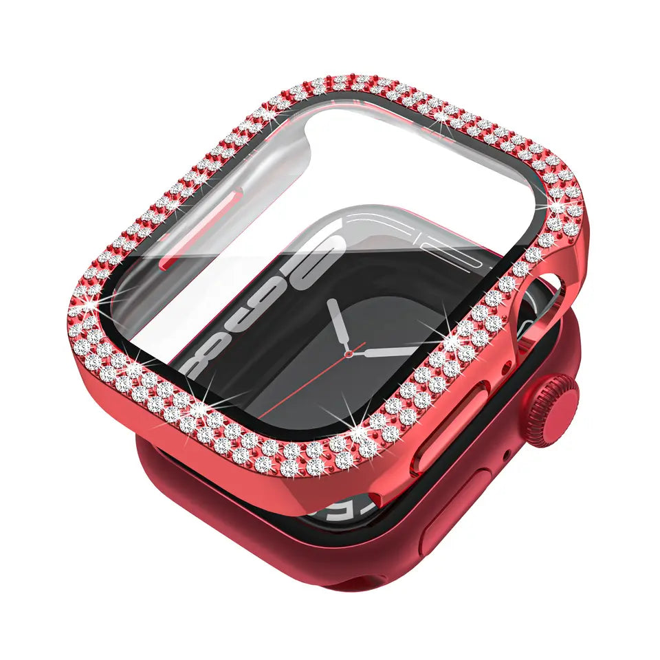 iWatch Case 40mm-45mm Diamond Studded (Red)