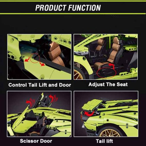 Mould King 13057S Lamborghini Sian Green with 3868 pieces