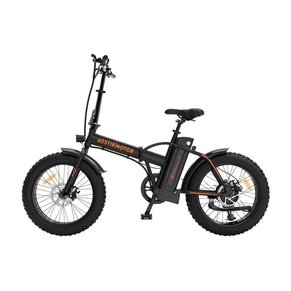 AOSTIRMOTOR A20 500W Folding Electric Bike for Adults , 20" * 4" Fat Tire, with 36V 13AH Removable Lithium Battery, Travel Up to 20 Miles, Max Speed Up to 25 MPH(Black)