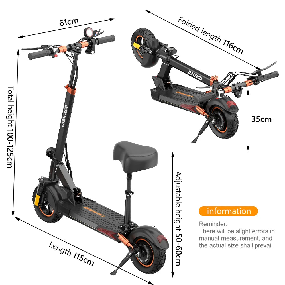 iENRYD M4 Pro S+ 800W Folding Electric Scooter for Adults , with 48V 16AH Battery, Travel Up to 31 Miles, Max Speed Up to 28 MPH