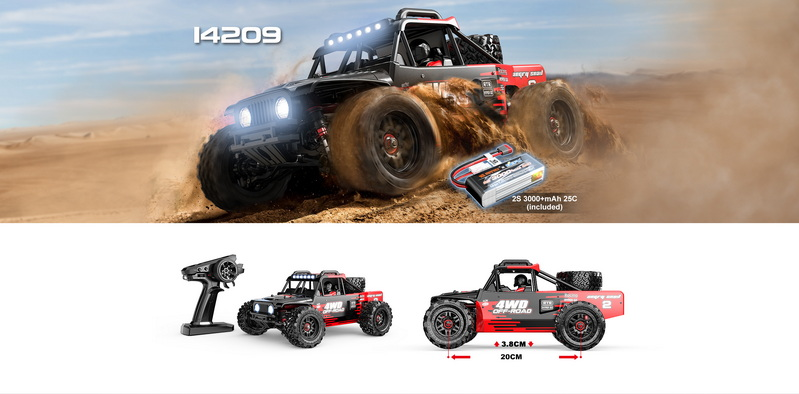 MJX HYPER GO 14209 RC CAR 4WD 1/14 BRUSHLESS MOTOR 75KMH DESERT RACER