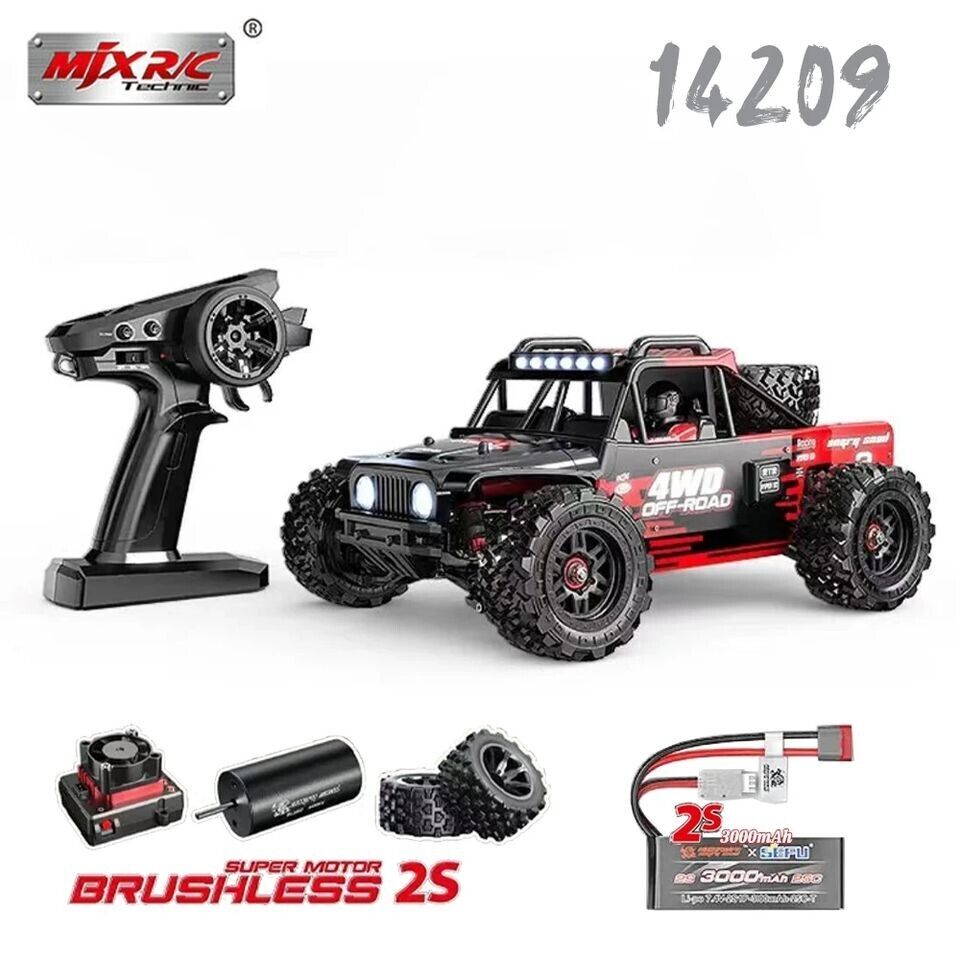 MJX HYPER GO 14209 RC CAR 4WD 1/14 BRUSHLESS MOTOR 75KMH DESERT RACER