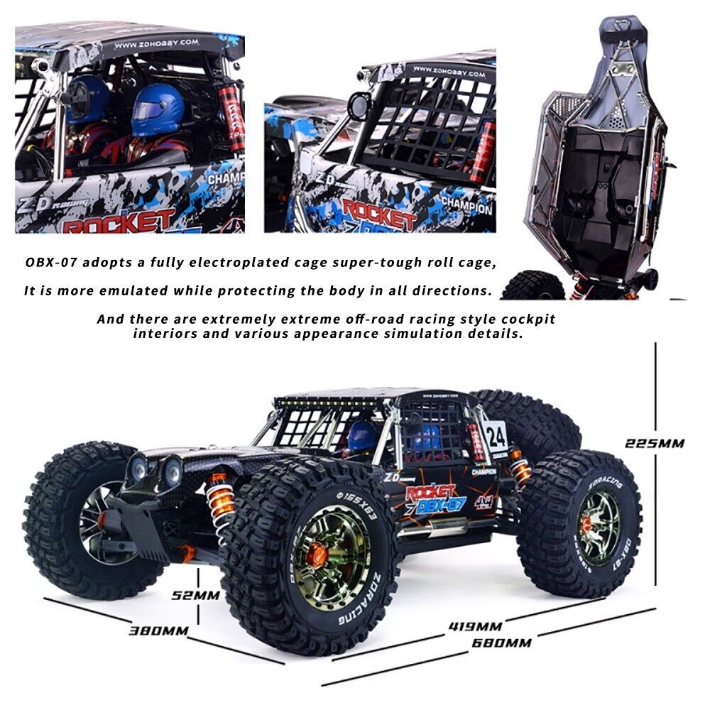 1/7 ZD Racing DBX 07 RC Buggy 4WD High Speed Desert Monster Off-Road Car RTR