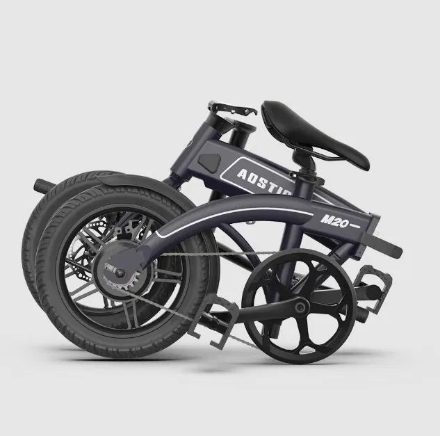 AOSTIRMOTOR M20 350W Folding Electric Bike for Adults , 14" Tire, with 36V 7.5AH Lithium Battery, Travel Up to 30 Miles, Max Speed Up to 17 MPH (Grey)