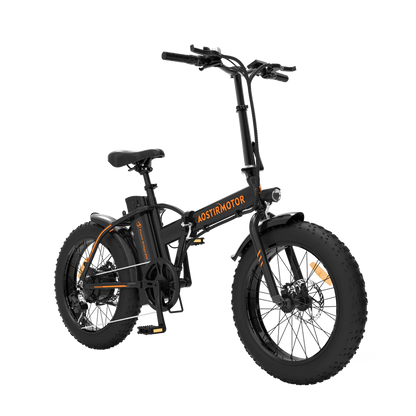 AOSTIRMOTOR A20 500W Folding Electric Bike for Adults , 20" * 4" Fat Tire, with 36V 13AH Removable Lithium Battery, Travel Up to 20 Miles, Max Speed Up to 25 MPH(Black)