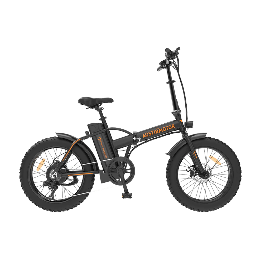 AOSTIRMOTOR A20 500W Folding Electric Bike for Adults , 20" * 4" Fat Tire, with 36V 13AH Removable Lithium Battery, Travel Up to 20 Miles, Max Speed Up to 25 MPH(Black)